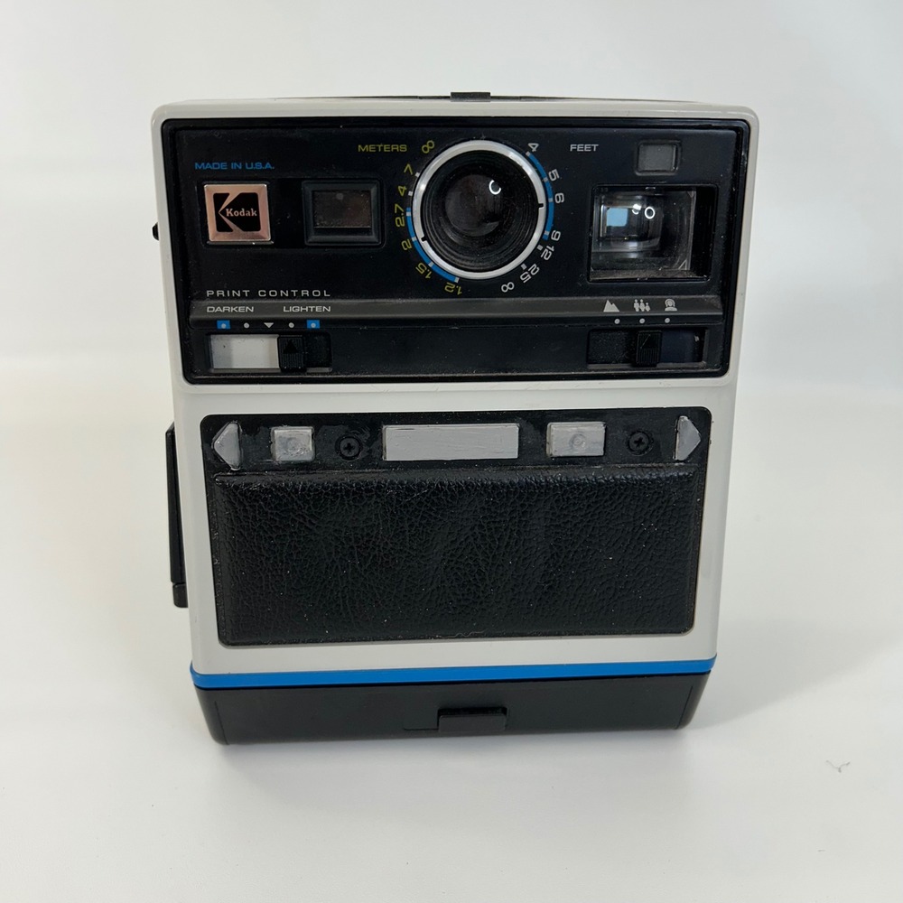 Vintage Kodak EK4 Instant‎ Print Camera Grey Black Blue USA Made PR-10 Film